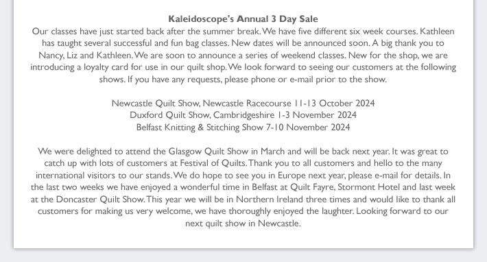 Kaleidoscope's Summer Sale